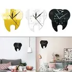 Modern DIY Acrylic Teeth Mirror Wall Clock with Quartz Scanning Movement