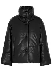 Nanushka Hide Quilted Faux Leather Jacket - Black - XS (UK 6 / XS) XS (UK 6 / XS)