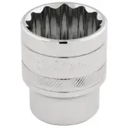 Draper HI-TORQ 1/2"D 27mm 12 Point Chrome Socket Standard Length 33442