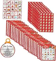 Christmas Party Paper Bingo Cards, Family Bingo Games Cards for Classmates