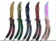 CSGO Balisong Butterfly Knife Trainer Training Practice Metal Steel Tool Sheath