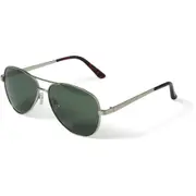 Village Men's Aviator Sunglasses - Silver & Green