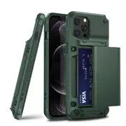 ZUSLAB Armor Plus Credit Card Holder Wallet Case for iPhone 12 Pro / 12 6.1" Protective Shockproof Cover for Apple - Green