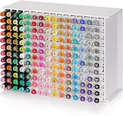 Loghot Marker Storage Organizer Marker Holder 180 Slots Marker Organizer for Desk with Removable Divider Art Marker Rack to Storage Markers Pens Colored Pencils Art Supply (White 180 holes)