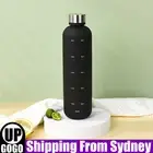 1L Water Bottle Motivational Drink Flask With Time Markings BPA Free Sport Gym A