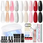 UV Gel Nail Polish Starter Kit Poly Gel Builder with UV Nail Lamp Gel Polish Set
