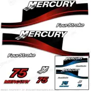 Fits Mercury 75hp FourStroke Outboard Decal Kit Blue or Red Available 1999-2004