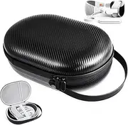 [LANSKLBD] Carbon Fiber Pattern EVA Hard Carrying Case for Apple Vision Pro with Customized Storage Space,Waterproof and Lightweight Portable Black Travel Bag with Mesh Pocket for Accessories