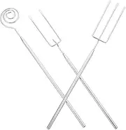 WEKADRIN 1 Set Stainless Steel Fondue Fork Cheese Chocolate Dipping Tools Ergonomic Design Dishwasher Safe for Hot Pot Fondue Parties