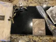Michael Aram Olive Branch Gold Cheeseboard With Knife 175120