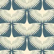 Tempaper x Genevieve Gorder Denim Blue Feather Flock Removable Peel and Stick Wallpaper, 20.5 in X 16.5 ft, Made in The USA
