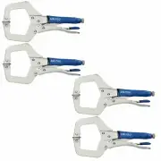 11" Welding Locking C Clamps Adjustable Fastener with Quick Release Grip 4 Pack