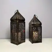 No Candle Candle Holder Metal Table Ornament Wind Lights Lantern Home Decor