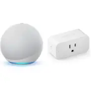 Amazon Smart Plug 5.23" x 5.67" Portable Indoor Audio + Video (4Th Gen) White