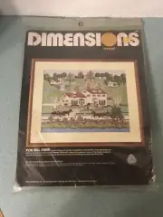 VTG Dimensions Crewel Kit “Fox Hill Farm” 1984 Charles Wysocki~New Old Stock