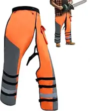 [MYDAYS OUTDOOR] Chainsaw Chaps Apron Wrap for Men/Women,Chain Saw Pants,Adjustable Belt Chainsaw Safety Equipment, Orange