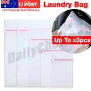 Laundry Wash Bag 4 sizes Washing Aid Zipper Mesh Clothes Bra Socks Delicate