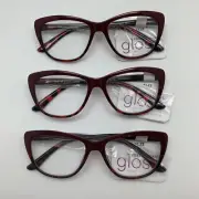 "3 PAIR" R51 FOSTER GRANT GLOSS 1.25 GL2003 RED READERS Reading glasses WOMEN