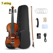 5 string Electric Violin 4/4 Acoustic Violin Maple Spruce with case,bow