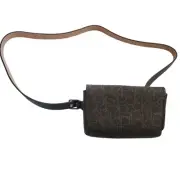 Calvin Klein Belted Bag Monogram Logo Coated Canvas Waist Bag Brown