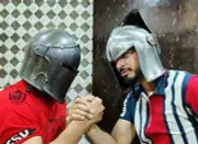 Medieval Barbuda Visor Helmet LARP Cosplay Costume Halloween