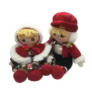 Vintage Olde Time Kids Plush 1996 Rag Dolls Girl and Boy Holiday Attire