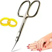 Cuticle Scissors, Precision Manicure, Beauty Nail Scissors for Small Kids, Cuticle Nippers, Professional Stainless Steel Scissors for Men and Women, 3.7 inch, Gold