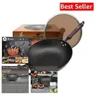 Versatile 12.6" Wok Pan - Flat Bottom Design for All Stovetops & Outdoor Cooking