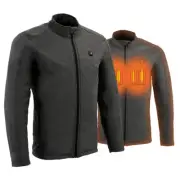 Nexgen Heat NXM1762SET Men’s Soft Shell Heated Jacket - Grey Standup Collar