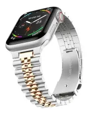 [Friendie] The Perth Stainless Steel Link Bracelet Band in Silver/ Rose