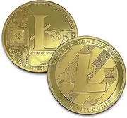 Litecoin Cryptocurrency Physical Souvenier Coin You Can Hold in Your Hand, 24kt Gold Plated with Certificate of Authenticity, President Coin, Original, Unique Aizics Mint Design