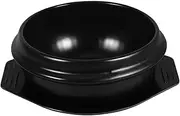 Amosfun Korean Ceramic Pot with Tray Stovetop Safe Stone Bowl 1500ml for Bibimbap