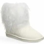 Bearpaw Boo White Shearling Wool Lined Curly Lamb Fur Mongolian Sherpa Boots 7