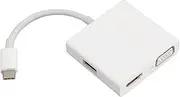 USB C to HDMI VGA USB3.0 Adapter, USB C Male to VGA Female Adapter Converter, Digital AV Multiport Adapter for Movie Watching, Office and Gaming