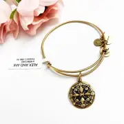 NEW Alex & Ani Gold Compass Charm Adjustable Bracelet