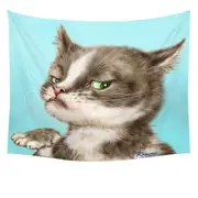 Cats Cute and Funny Faces Unsatisfied Kitten Tapestry