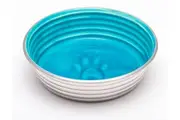 Loving Pets Le Bol Glazed Interior Dog Bowl Dishwasher Safe Seine Blue Large