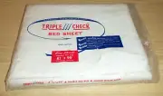 G.C. Murphy Co Triple Check Muslin Bed Sheet - Double Bed Size 81 in x 99 in NOS