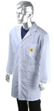 RS Pro ESD DISSIPATIVE UNISEX LAB COAT Closure Button, White- Size XL Or XXL