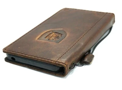 Genuine Leather case f Iphone 14 13 12 11 Pro Max Wallet Book German cross Eagle