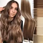 CLEARANCE Tape In Human Hair Extensions Skin Weft Full Head HIGHLIGHT OMBRE LONG