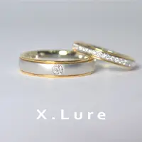 在飛比找蝦皮商城優惠-【X.LURE】14K 黃K雙色鑽石對戒 結婚對戒 婚戒 對