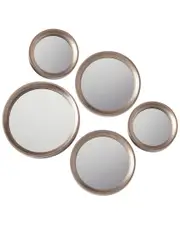 Torre & Tagus Portico Round Antique Gold Set of 5 Mirrors