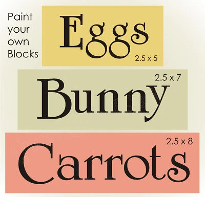 Joanie 3 pc Stencil Eggs Bunny Carrots Prim Easter Seasonal DIY Craft Art Signs