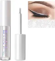 Erinde Liquid Glitter Eyeshadow Eyeliner, Korean Makeup, Tear Drop, Shimmer Metallic, Lightweight Waterproof Texture, Long Wearing, Loose Glitter Glue for Crystals Eye Glitter Makeup, Pearl White