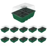 10-Set Clear Seed Tray Kits with Dome 120-Cell Garden Propagator