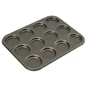 Bakemaster 12-Cup Carbon Steel 35x27cm Macaroon Tray Rectangle Baking Mould Grey