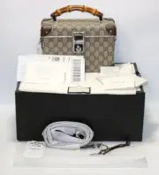 GUCCI GG 588351 Globe Trotter Case Handbag, Shoulder Bag - Brown - Brand New!
