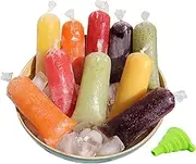 Boliz 200 Pack Popsicle Bags for Ice Pops Frozen Icies Yogurt Fruit Candy Bolis Durofrio Charamuscas| 3 x 10 inches| comes with a funnel