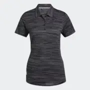 Adidas Space-Dyed Short Sleeve Womens Polo Golf Shirt Black M NWT $60